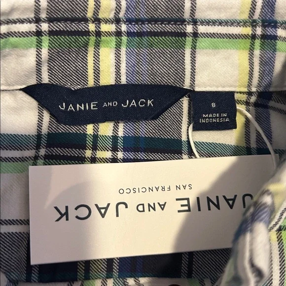 NWT Janie & Jack Plaid Flannel Shirt, 8 - Picture 5 of 8